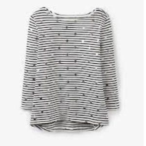 JOULES UK 🇬🇧 - striped and silver polka dot top.